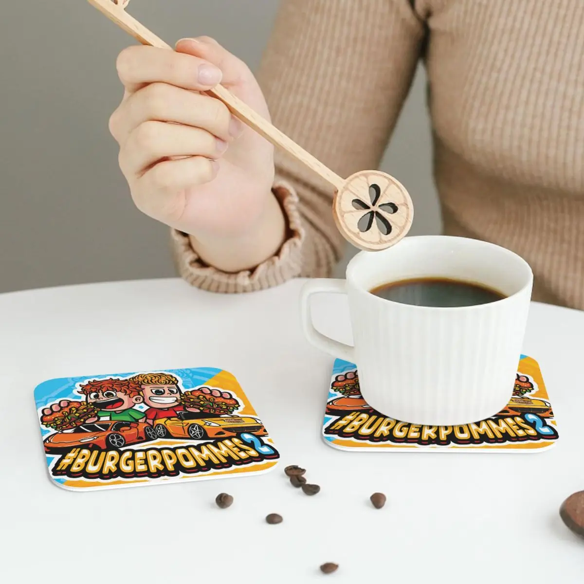 

LukasBS Burgerpommes ICrimax игровые подставки кожаные салфетки изоляционные кофейные коврики для дома и кухни обеденные подушечки набор из 4 шт.