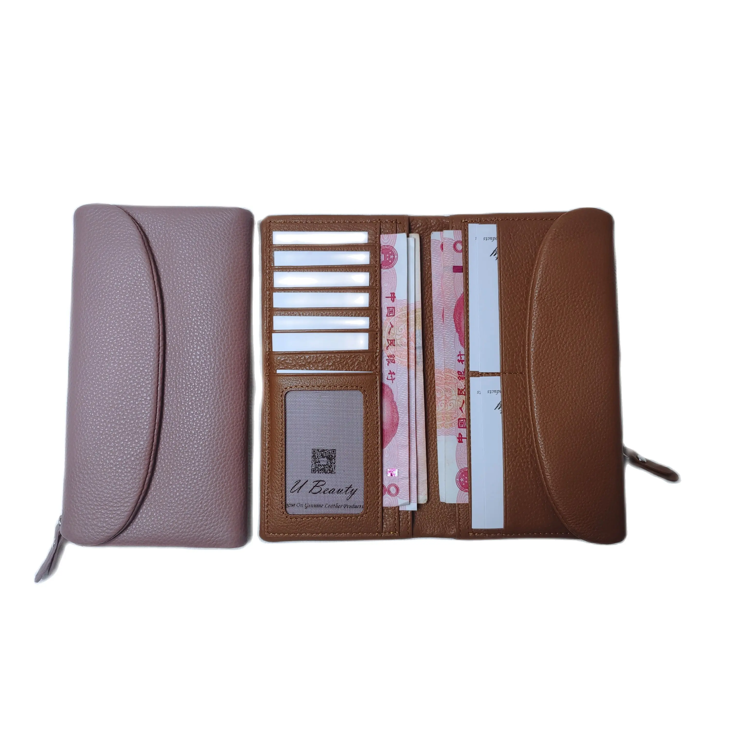 2024 new Mutil Colors Soft Genuine Cowhide Long Wallet Hidden Magnetic Button Functional Clutch Ladies Card Holders Coin Purse