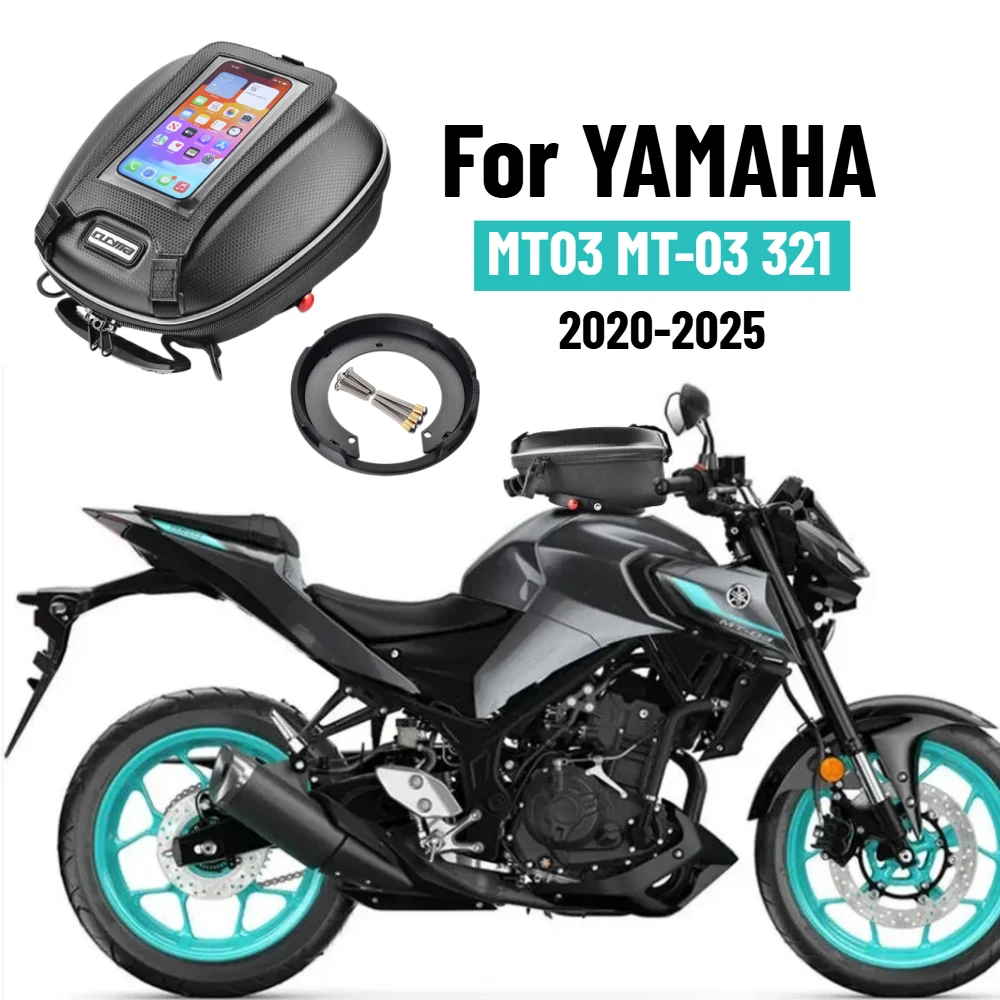 

Tank Bag For YAMAHA MT03 MT-03 321 MT 03 Motorcycle Luggage Fuel Bag Quick Lock Release Racing Waterproof Backpack Tank Ring