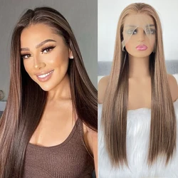 Charisma Synthetic Lace Front Wig Long Silky Straight Hair Soft Lace Front Wigs For Women Middle Part Red Brown Wigs