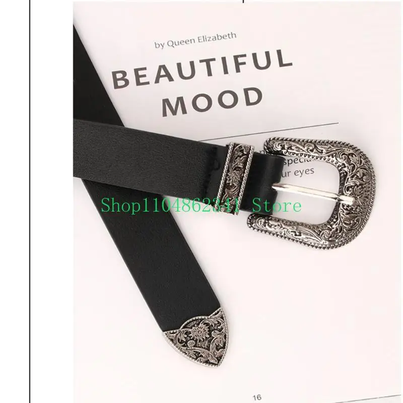 حزام الموضة 5ASD للنساء رعاة البقر حزام حزام القوطية حزام سيدة خمر لبنطلون جينز نساء ملابس غير رسمية accs