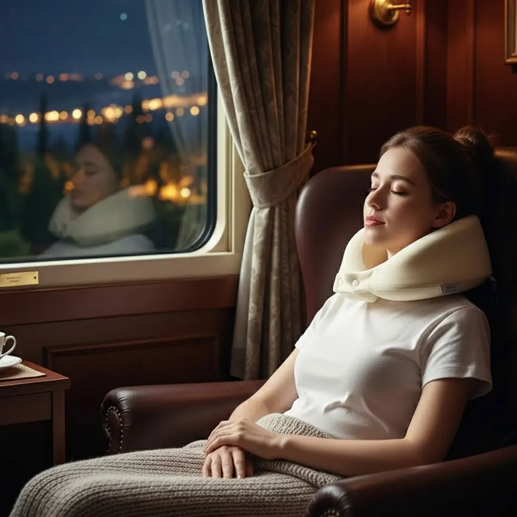 

Охлаждающая подушка для путешествий U-образной формы из пены с эффектом памяти | Поддержка шеи с медленным отскоком | Складной и портативный для самолета, автомобиля и офиса