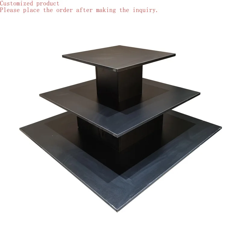 

Custom.HIKUYA Wholesale Wood Square Tiered Display Table Cosmetics Shop Counter