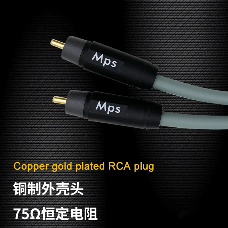 Imagem -03 - Taiwan Mps Cabo de Áudio Sgp711g Bronze Banhado a Ouro Rca Plug 99.9999 Occ Núcleo de Cobre 75 Ohm Cabo de Sinal Coaxial