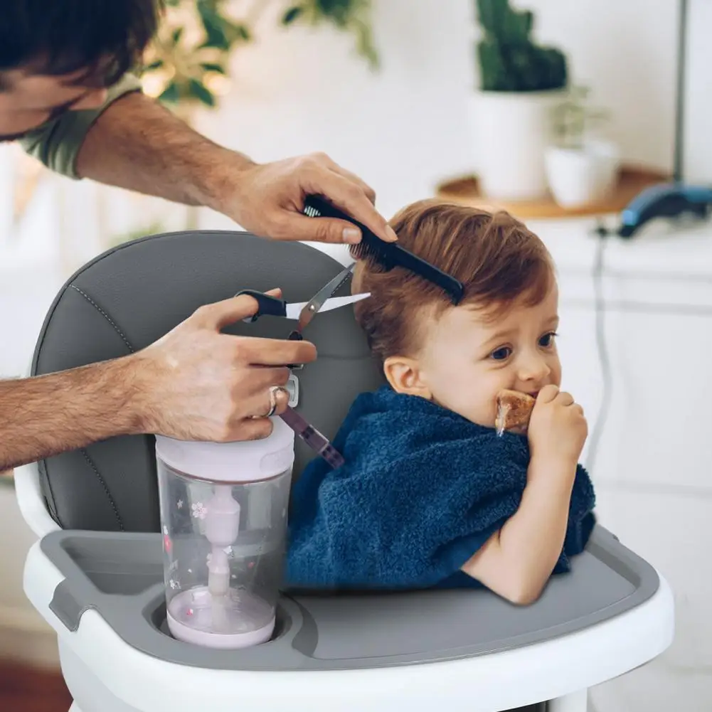 Höhenverstellbarer Kinder-Esszimmerstuhl, Lerntisch für Kinder, Bausteintisch, Baby-Essstuhl mit abnehmbarer Schale (grau)