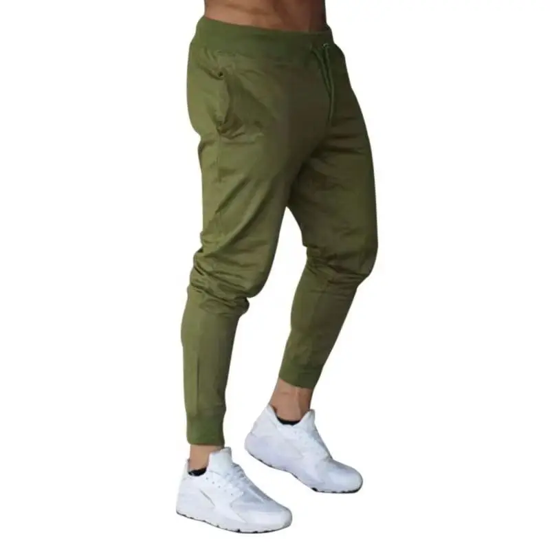 2025 Fashion Men Gyms Pure Color Pants Joggers Fitness Casual Long Pants Men Workout Skinny Sweatpants Jogger Tracksuit Trousers