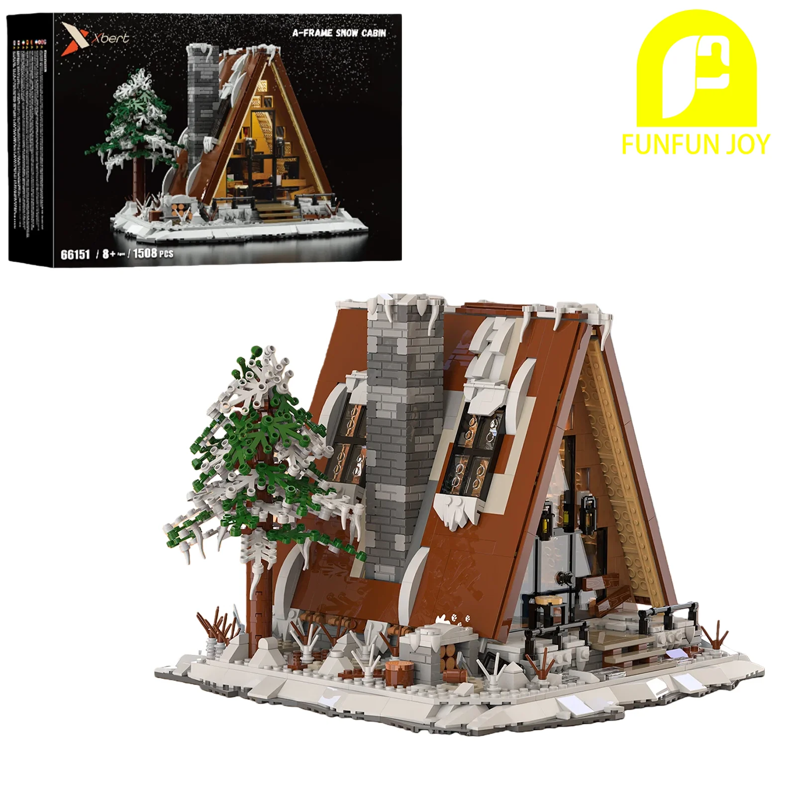 

MOC 1508PCS Winter Snow House Building Blocks Toy Winter Series Desktop Decoration Model Christmas Gift for Adults and Kids