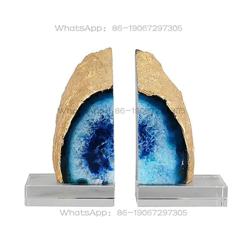 Suitable for Living Room Study Acrylic Agate Book File Ornament