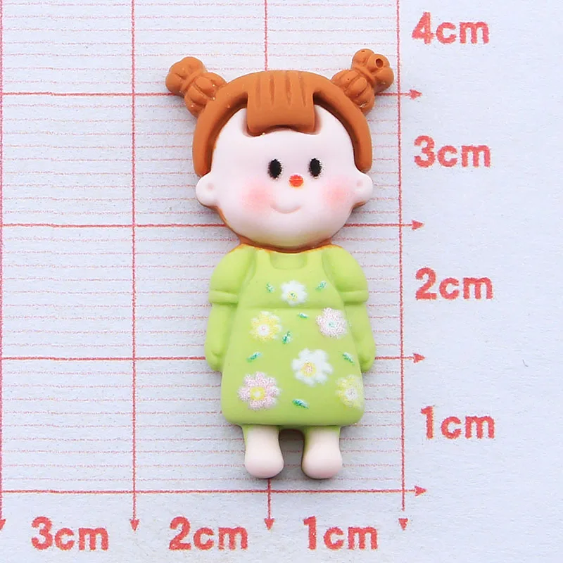 10pcs Cute Baby Girl Resin Flatback Cabochons for Jewelry Making Cartoon Figure Flat Back for Scrapbooking Phone Case