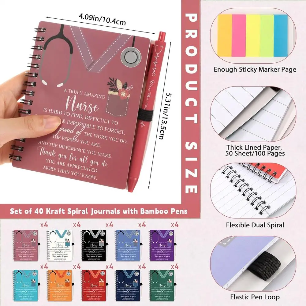 看護師への感謝の気持ちを込めたギフト：看護助手や看護チームのためのインスピレーションを与えるノート、付箋、ペンセット