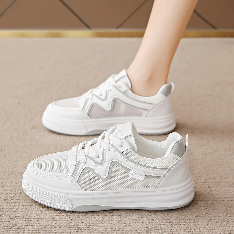 Women Casual Shoes Fashion Breathable Walking Mesh Flat Shoes Sneakers Women 2024 Comfortable Vulcanized Shoes Female Footwear