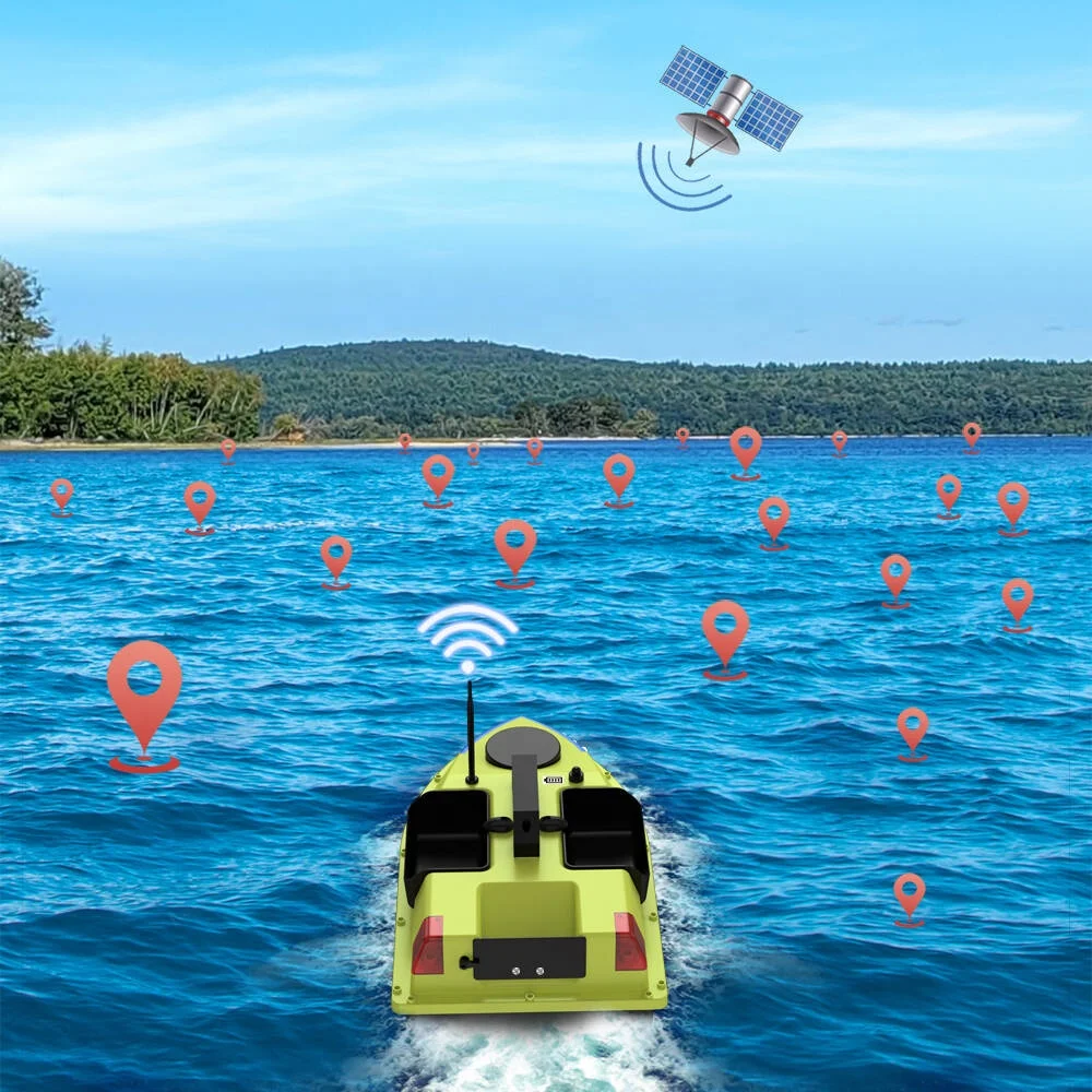 Remote Control Carp Fishing Bait Boat 99 GPS Position Waypoints Equipped with LED Night Light for Night Fishing