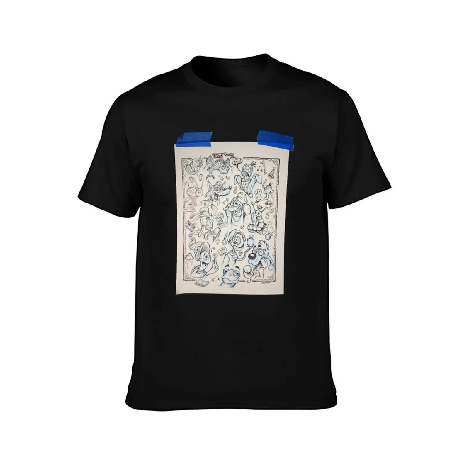 TonyToons Drawing Board Sketch Design T-Shirt Casual Trendy Streetwear Tee Shirt T-Shirt
