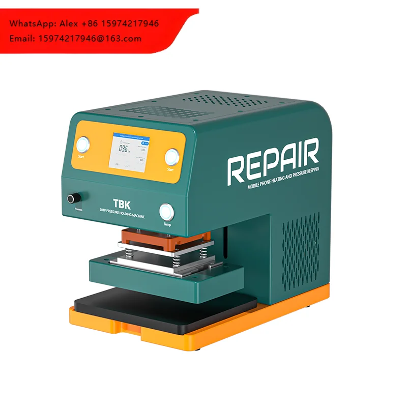 TBK201P Mobile Phone Heating & Pressure Holding Machine For Curved/Flat Screens Brackets Back Covers Pressure Repair