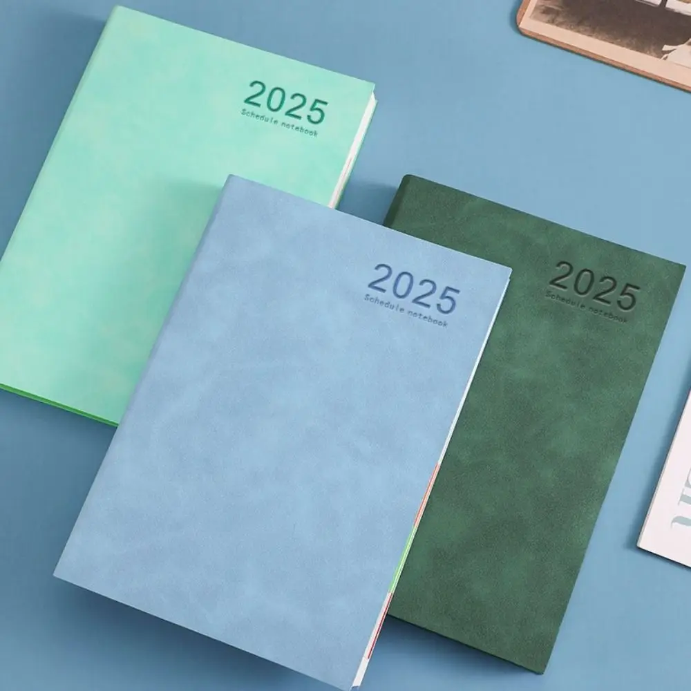 Thicken 2025 A5 Agenda Notebook PU To Do List 2025 Planner Notebook Diary Daily Schedule Planner Notepad Office Supplies