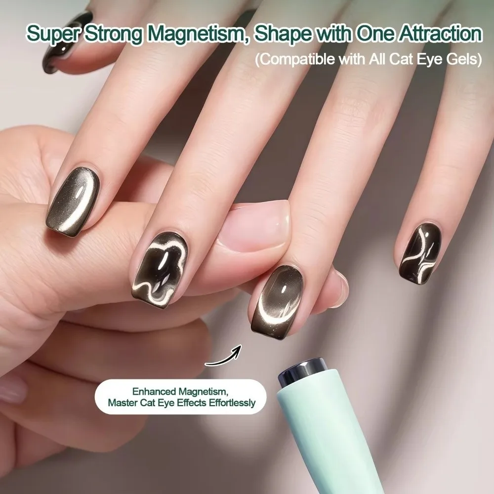 4-in-1 Star Cat Eye Nail Art Pen Double Line Nail Art Tool Magnet Stick Triangle Fancy Nail Art Pen