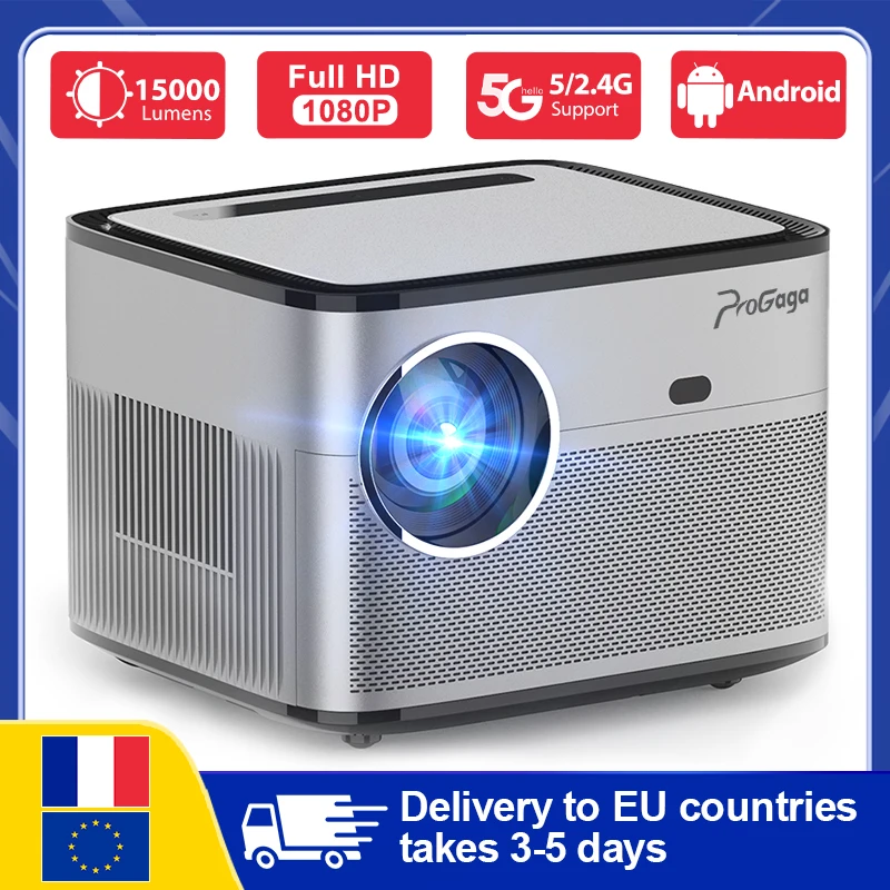 Full HD 1080P Projector 4K 3D Video PG550W WiFi Android Smart Portable Beam Projector Auto Focus Keystone Outdoor Home Theater