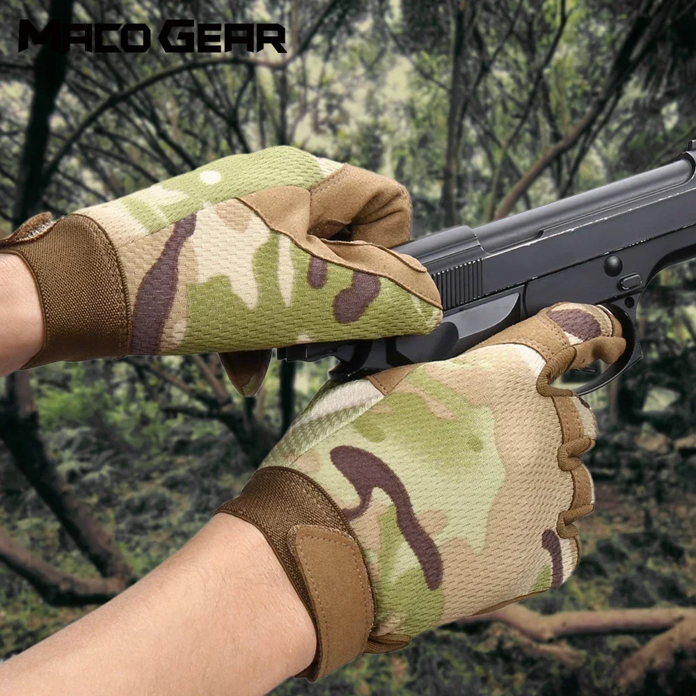 Outdoor Taktische Handschuhe Fahrrad Airsoft Wandern Klettern Schießen Paintball Arbeits Camo Sport Voll Finger Handschuh Outdoor Ausrüstung