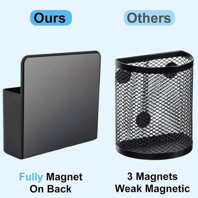 Magnetic Pen Holder Magnetic Cup Locker Organizer Fridge Pen Holder With Strong Magnets Dry Erase Marker Storage Holder 6