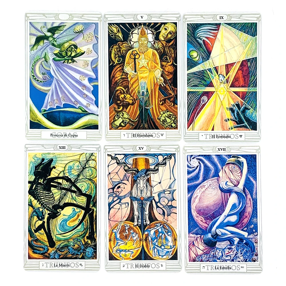 Spanish Version Tarot Cards Crowley Thoth With Egyptian Symbolism, Qabalistic & Astrological Insights For Divination Cards Game - view 4