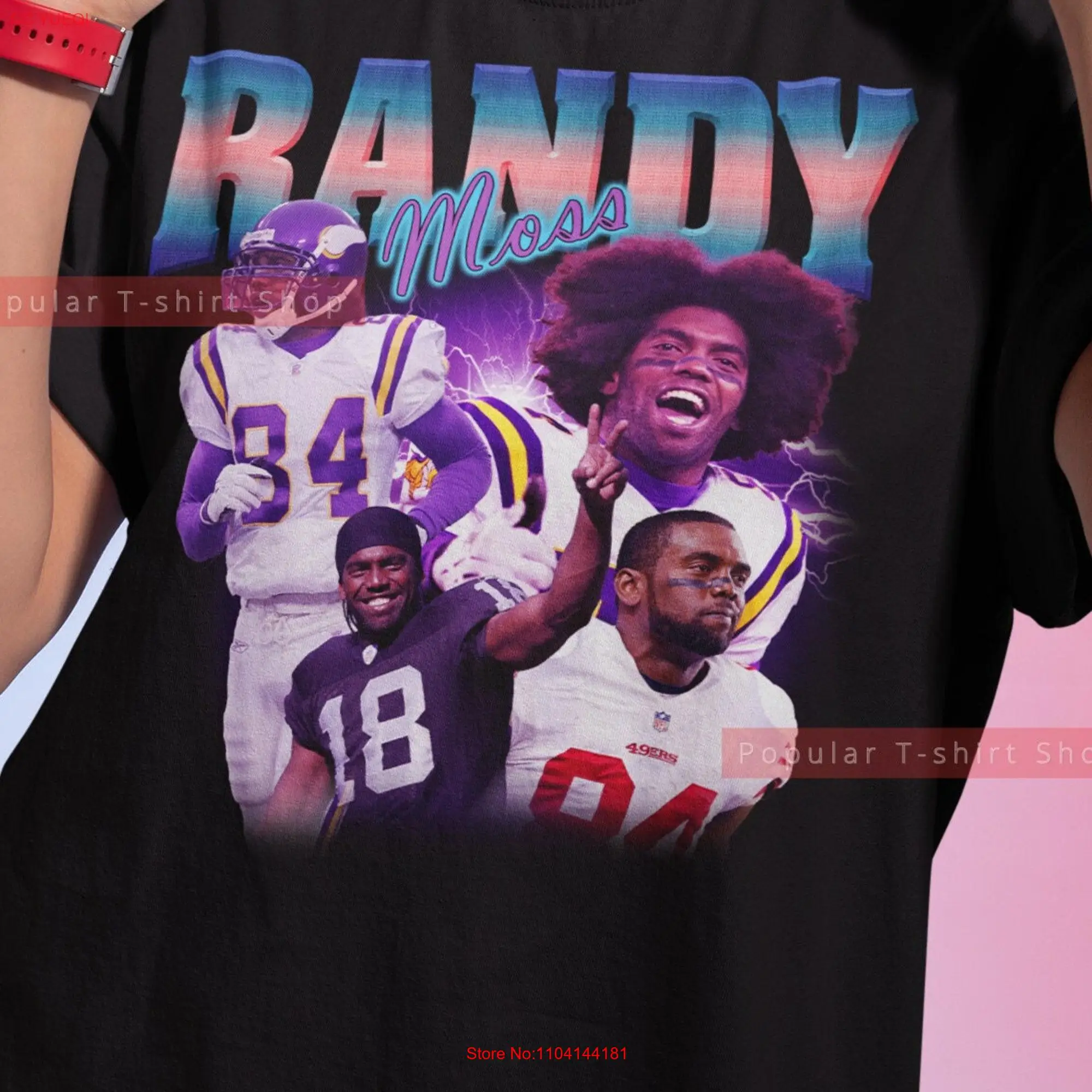 Randy Moss Vintage T Shirt For Him and Her SweaT Express Shipping Available long or short sleeves