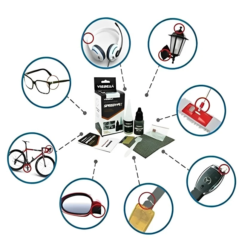 Visbella Instant Strong Glue Plastic Repair Adhesive Waterproof Speed Fix for Metal Surfaces & Plastic Adhesive Component