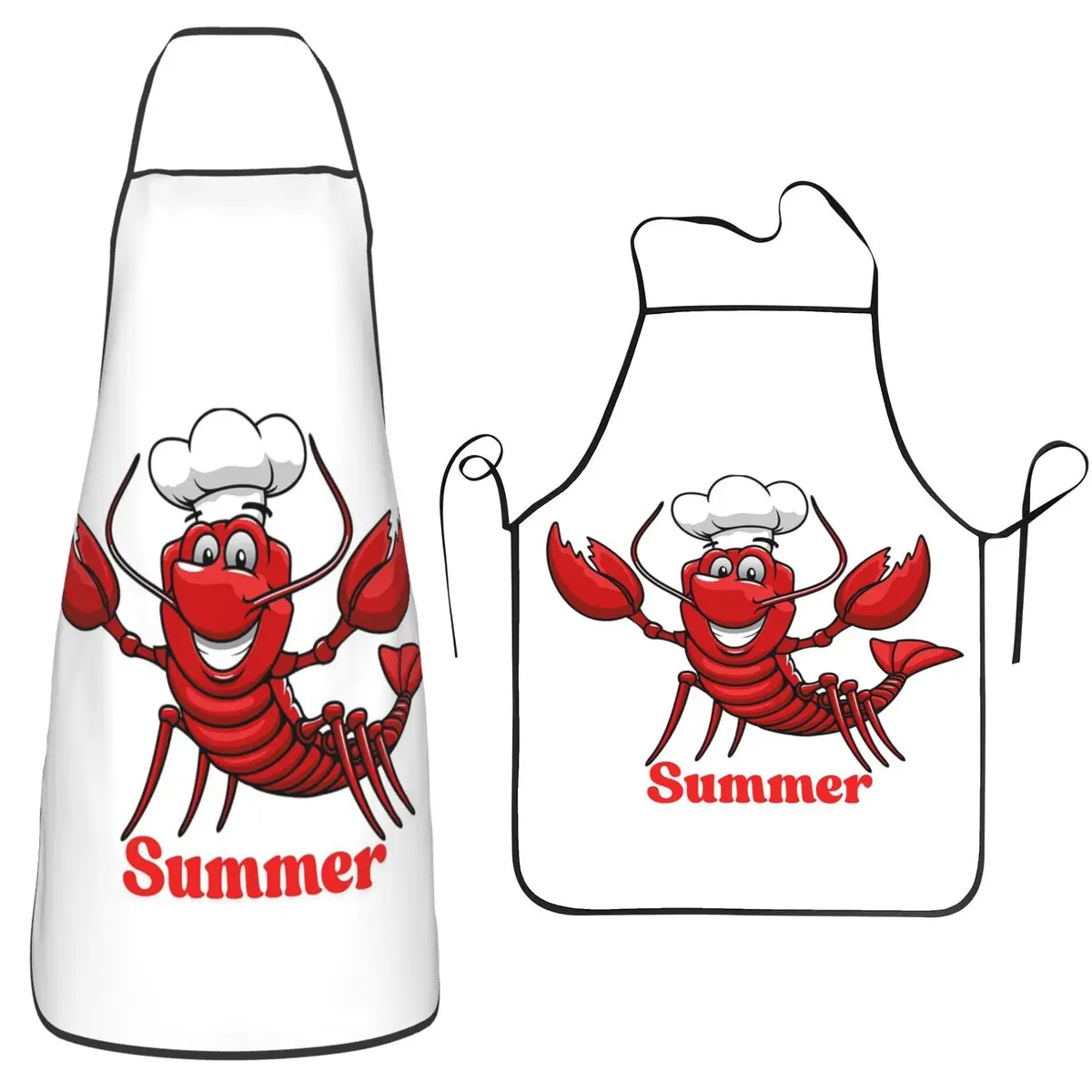 Lobster Summer Apron Chef Cooking Cuisine Tablier Sleeveless Bib Kitchen Cleaning Pinafore for Women Men Painting