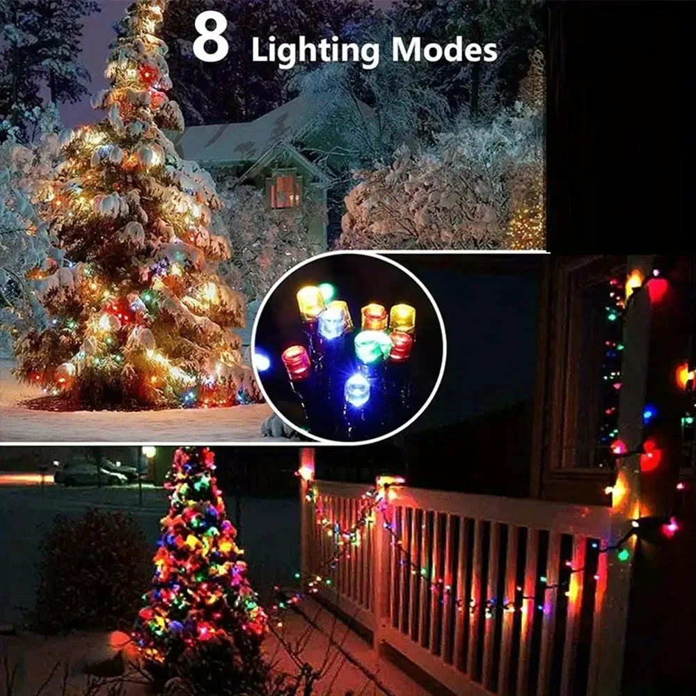 

Solar Powered LED String Lights Outdoor Waterproof Fairy Lights String Solar Garland for Patio Wedding Christmas Garden Light