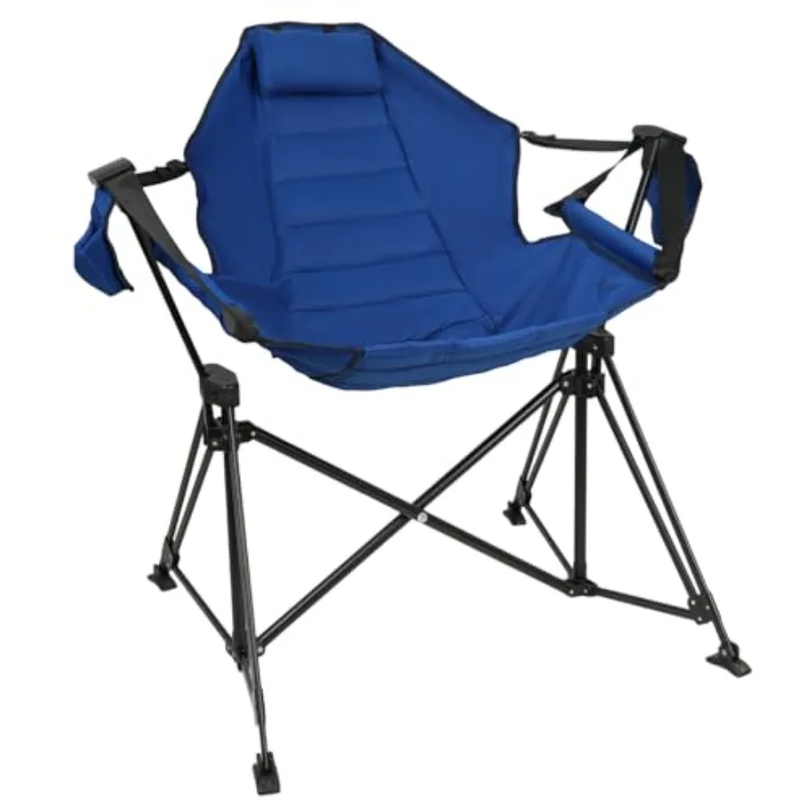 

Camping Hammock Chair: Outdoor Folding Rocking Chair for Adults, 350lbs Capacity, Portable Stand Included, Ideal for Lawn, Gard