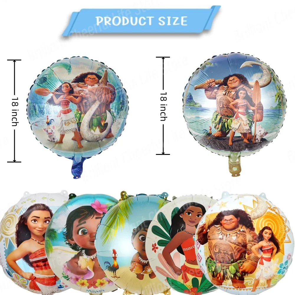 6pcs Disney Moana Party Balloons 18inch Foil Balloon set Baby Shower Birthday Party Decorations Kids Toy Gifts