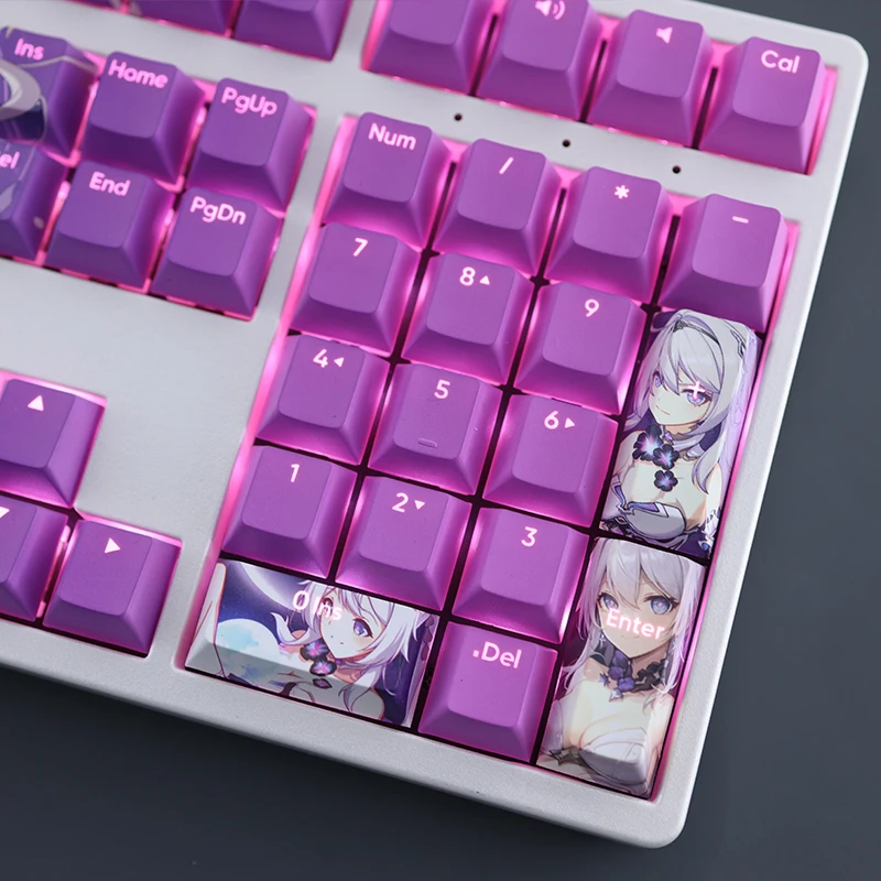 108 tasti/Set Honkai Impact 3 Kiana Kaslana Gaming Anime Cute Girl Character PBT Keycaps per Mx Switch tastiera meccanica fai da te