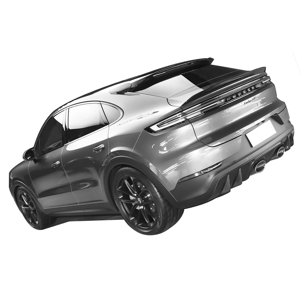 Full Body Kit For Porsche Cayenne / Coupe 23-24 Upgrade to Turbo GT Style Front Bumper Door Panel Fender Flares Lip Diffuser