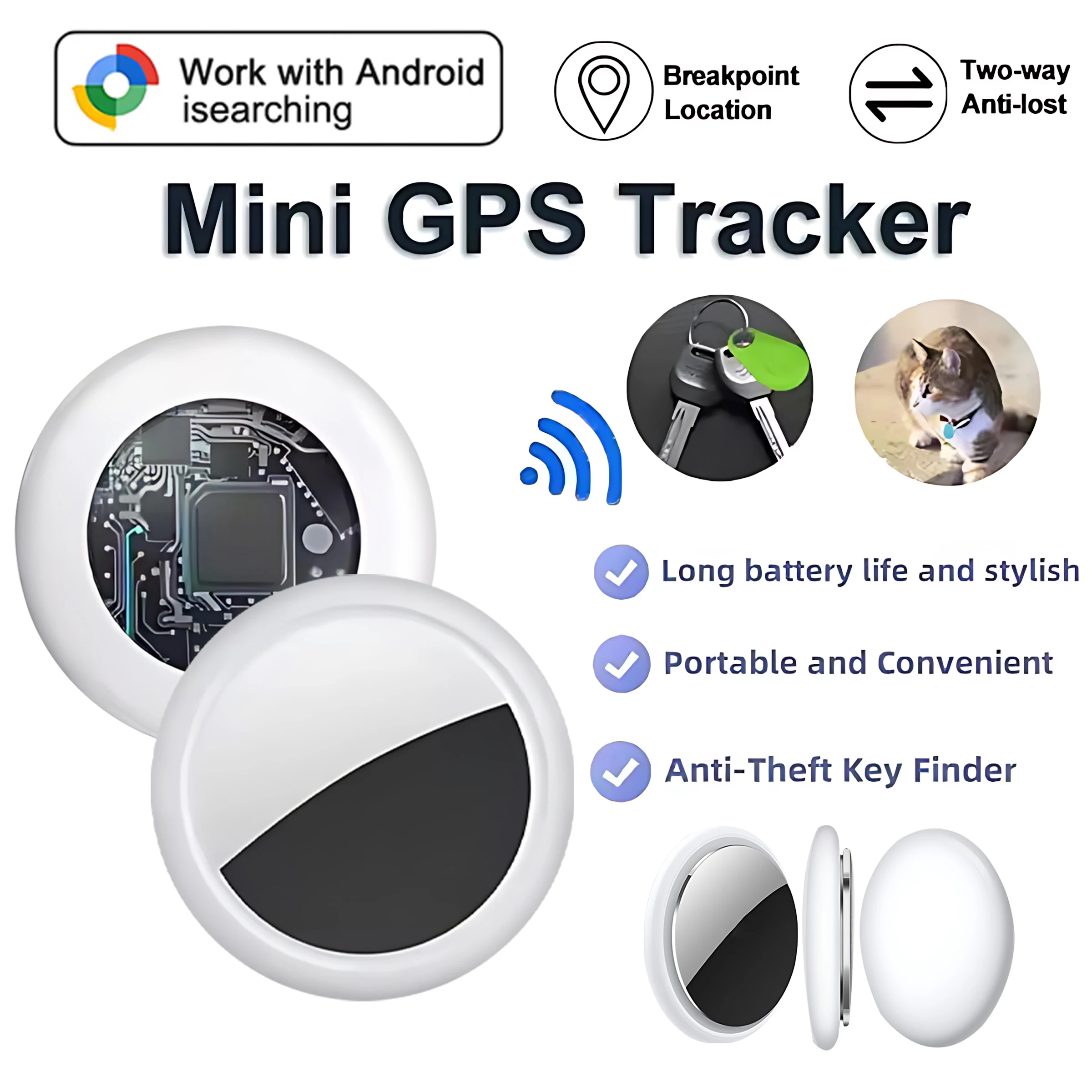 

Мини GPS трекер Bluetooth 5,0 анти-потерянное GPS мини-устройство домашнее животное детская сумка кошелек отслеживание для IOS Android умный искатель локатор