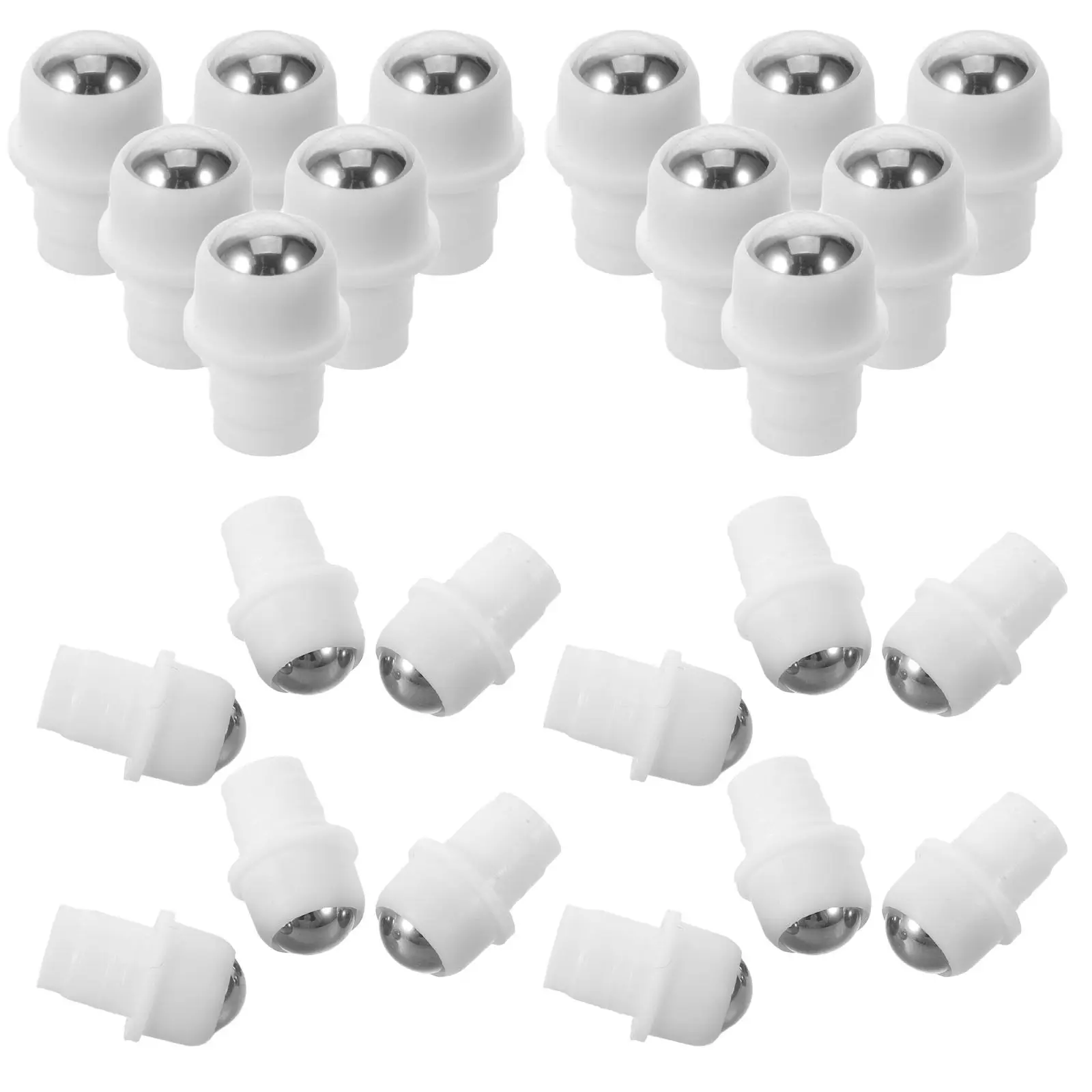 

50Pcs Essential Oil Roller Bottle Accessories Leakproof Steel Roller Balls Refillable Perfume Caps Aromatherapy Roll on