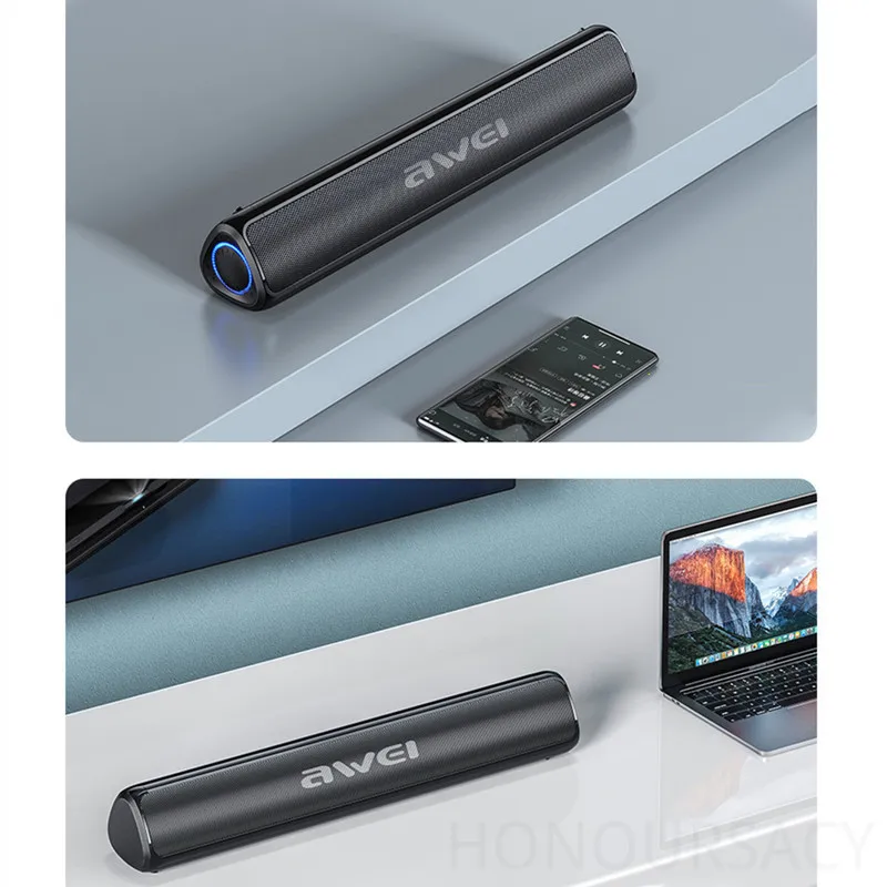 Home Audio Music Player Wireless Bluetooth Speaker Stereo Sound Subwoofer For Loudspeaker Support TF Card AUX U Disk Awei-Y333