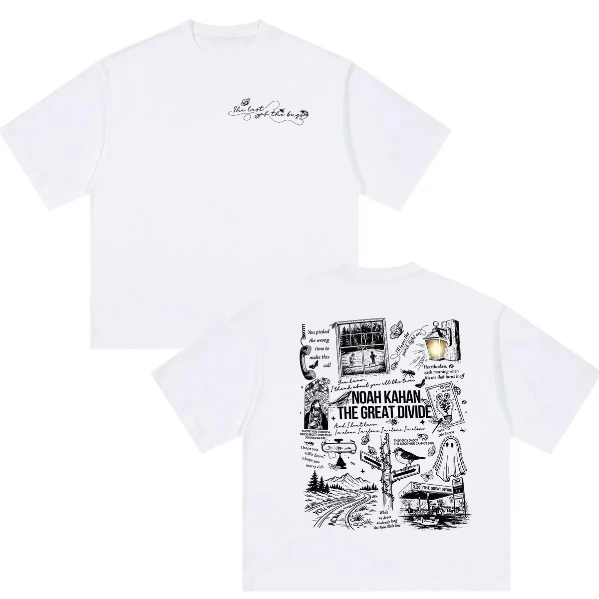 Noah Kahan The Great Divide Tour 2026 Graphic Tshirt 100%Cotton Men's Women's Popular Oversized Fashion Casual Tshirt Fan Gift