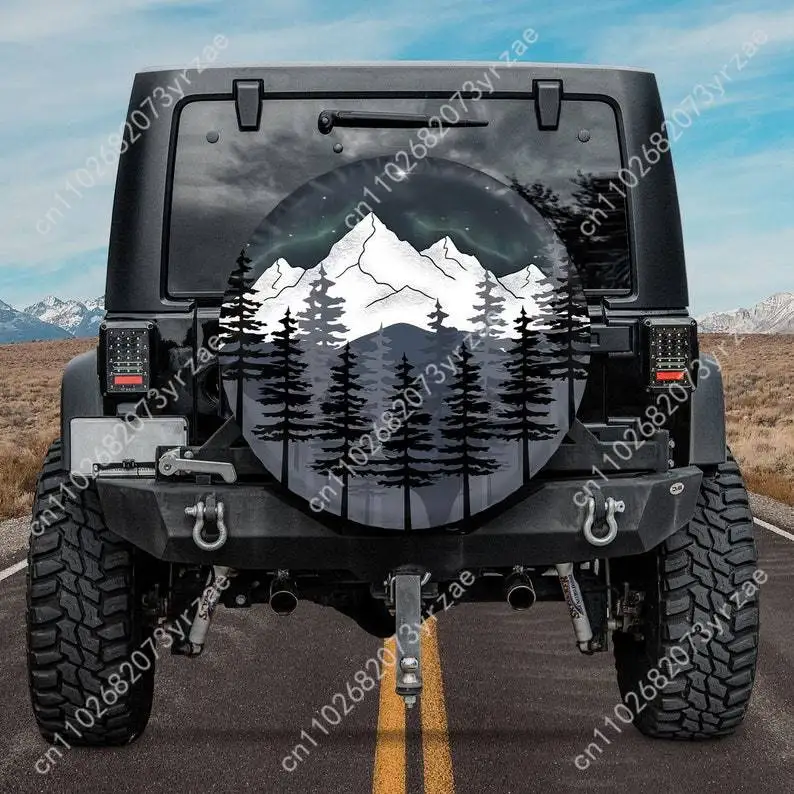 

Mountain Northern Lights Various Models Spare Car Tire Cover Prevention Sand Dust rainwaterTire Cover Sturdy Durable Tire Covers