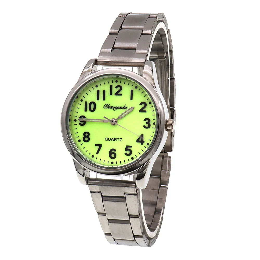 Brand Luminous Face Stainless Steel Women Men Watches Quartz Digital Clock Couple Watches