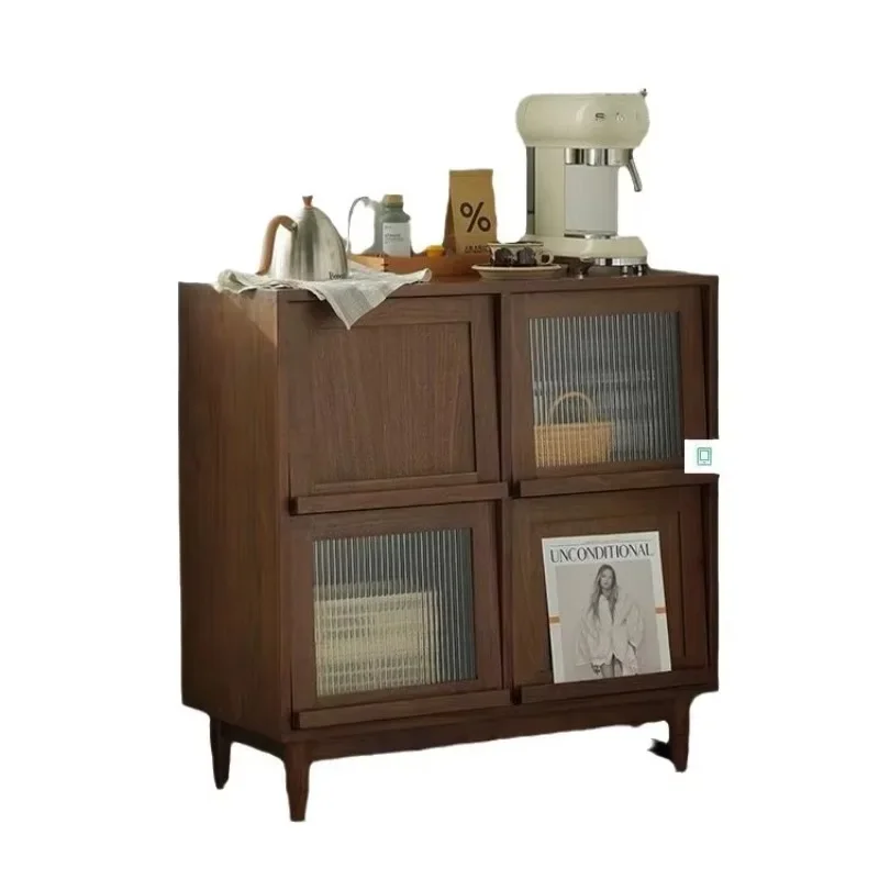 Modern Minimalist Solid Wood Bookcase Living Room Locker Sofa Side Cabinet Magazine  Bedroom