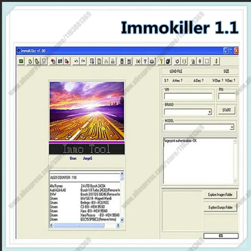 ImmoKiller v1.10 Modification and closure software for car anti-theft system for accesorios para auto