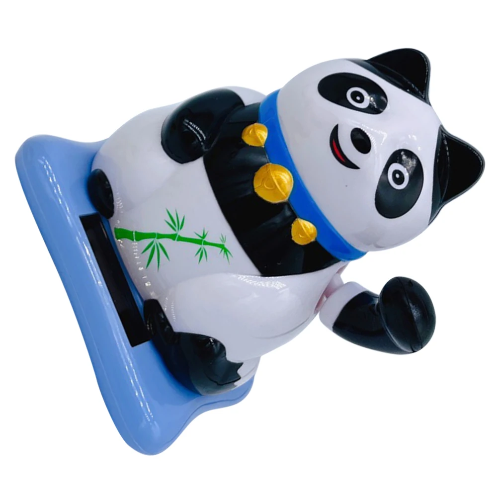 

Creative Shaking Head Panda Ornaments Car Dashboard Decor Solar Powered Panda Car Ornament for Auto Home Office Decorations