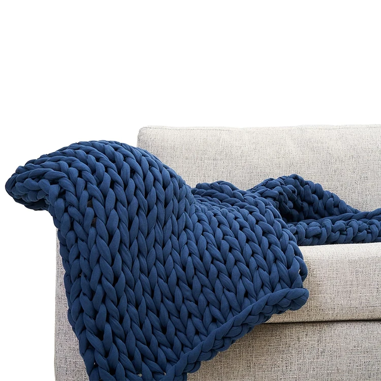 Fashion Design ized Size Throw Handmade Chunky Knit Weighted Blanket