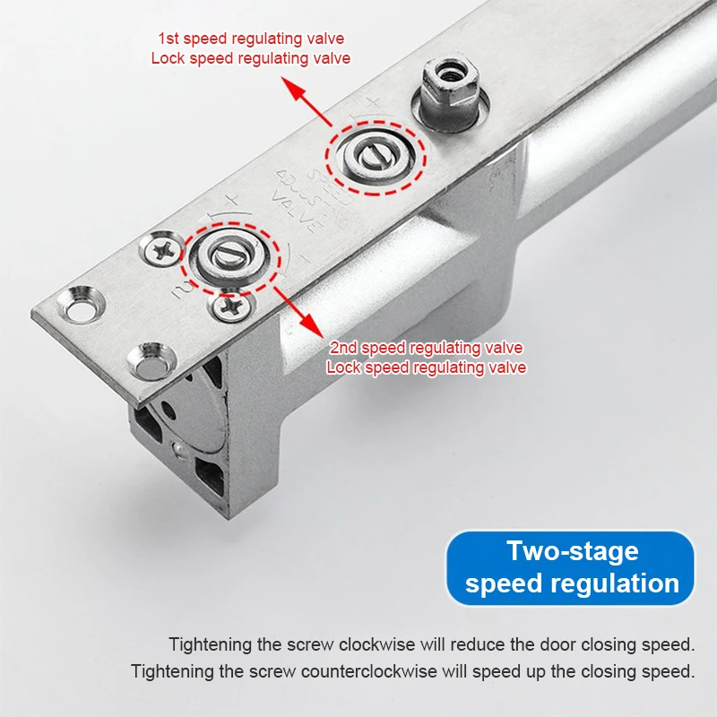 Heavy Duty Fittings Rails Hidden Black Color Automatic Hydraulic Buffer Aluminum Alloy Conceal Install Type Overhead Door Closer