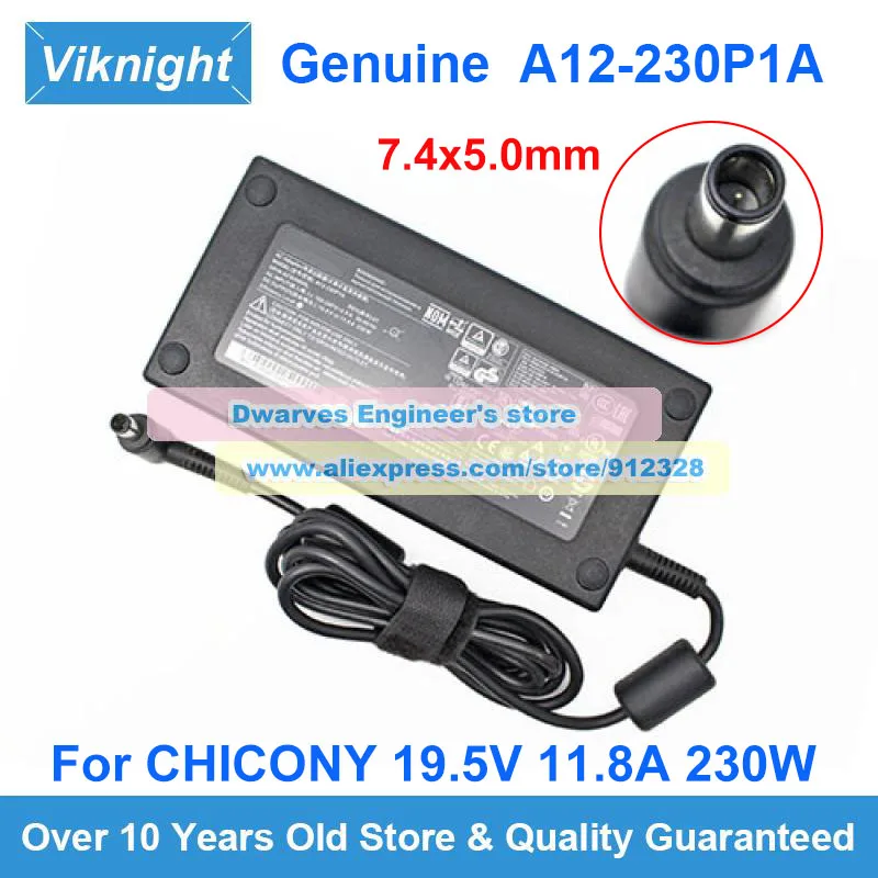 Genuine Chicony A12-230P1A 19.5V 11.8A A230A011L ac power supply Adapter for MSI GE73VR GT72S GE63VR GE75 GT72VR laptop adapter