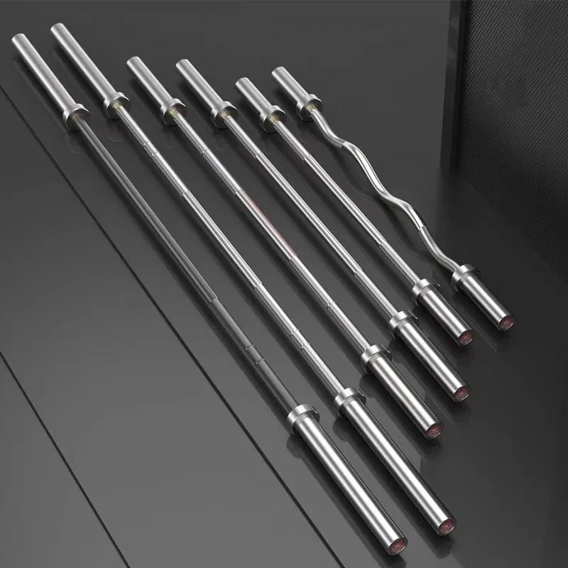 Factory Direct 1.5M 1.8M 2.2M Durable Unisex Weightlifting Solid Steel Barbell Commercial Gym Equipment