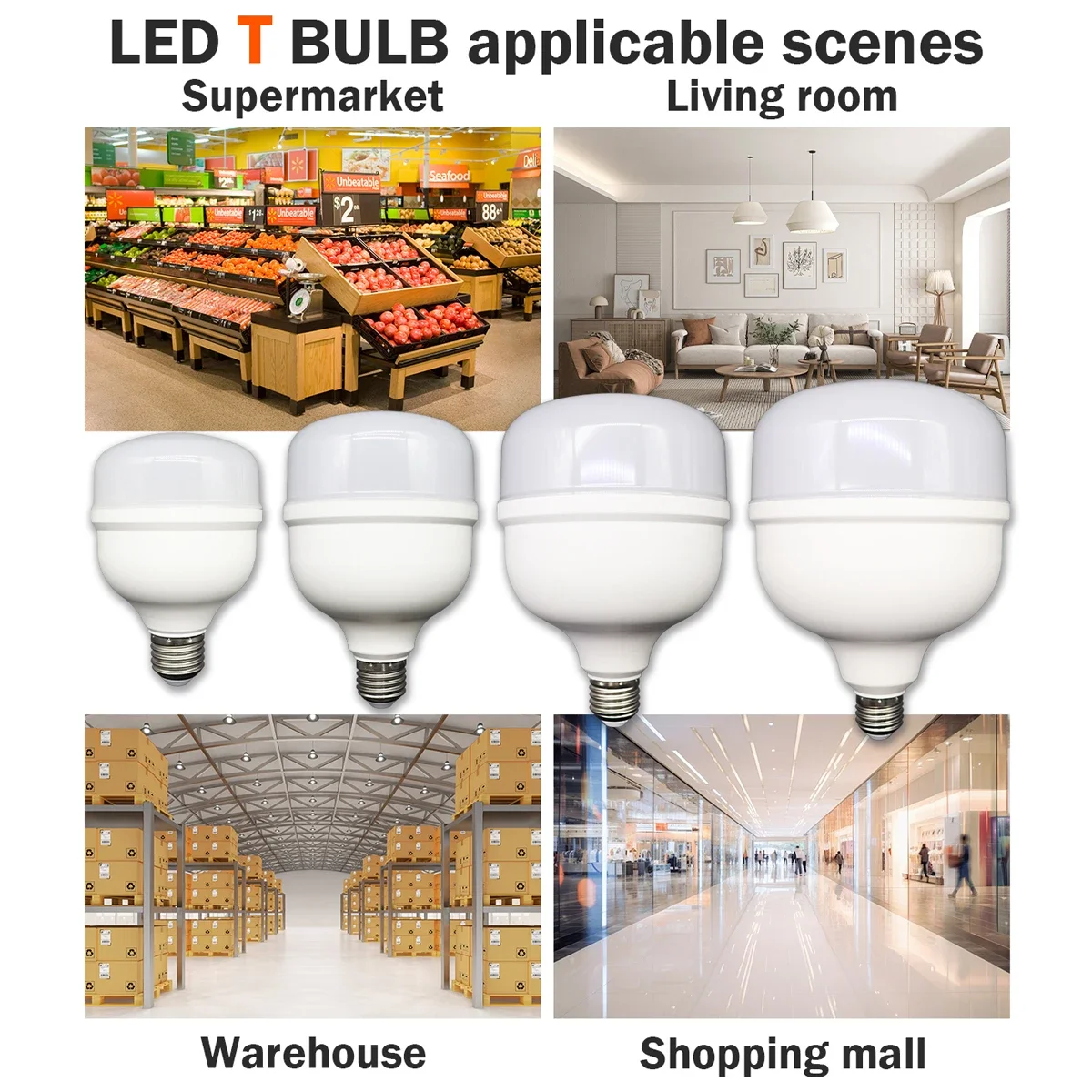 2-5pcs LED Bulb AC100-240V E27 LED lamp Watt 20W 30W 40W 50W Lampada LED t Light Energy Saving Color 3000K for home derection