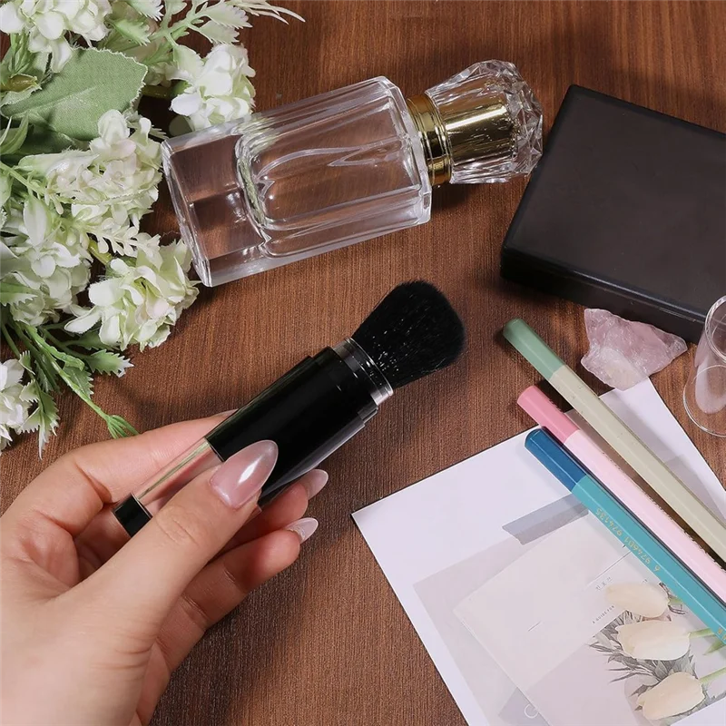 WORTHOWN-2Pcs Embossing Powder Brushes Retractable Applicator Tool Craft Painting Powder Brush Soft Bristles Handle Tool
