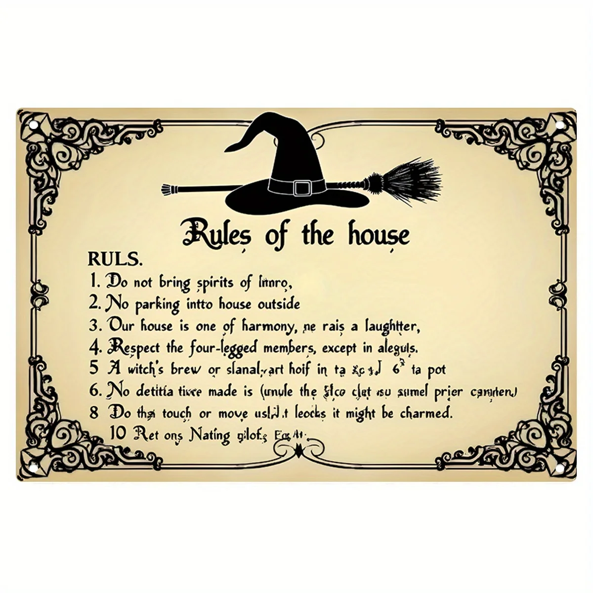 Vintage Queen of England Metal Sign - 20x30 , Intricate Border & Witch Hat Design, Retro Wall Art for Living Room or Bedroom, P