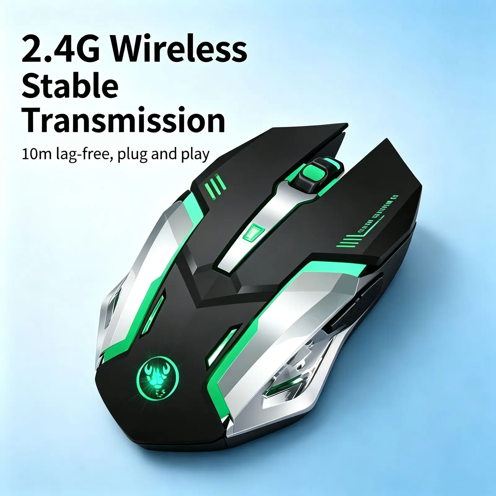2.4G Wireless Rechargeable Gaming Mouse Adjustable DPI 7 Color Breathing Light Mice For Laptop Desktop Computer Gamer Office Use