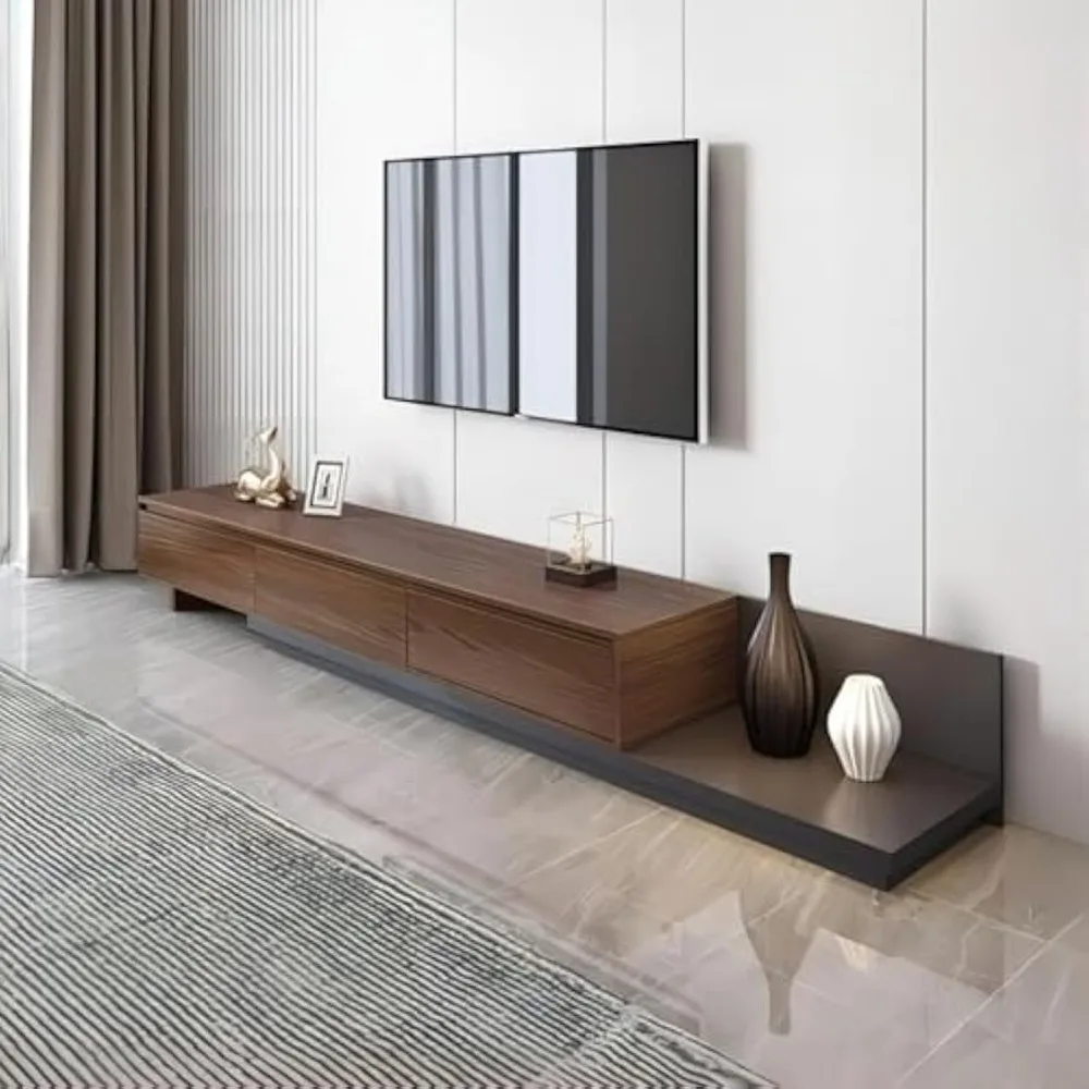 

Minimalist Retracted & Extendable 3 Drawers TV Stands Up to 120"Easy to assemble Suitable for living rooms